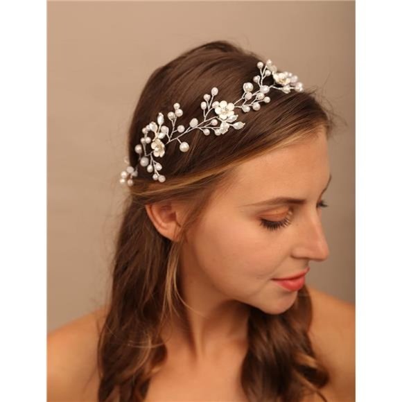 YERTTER Dainty Wedding Bridal Headband for Brides and Bridesmaids Hair Vine Band